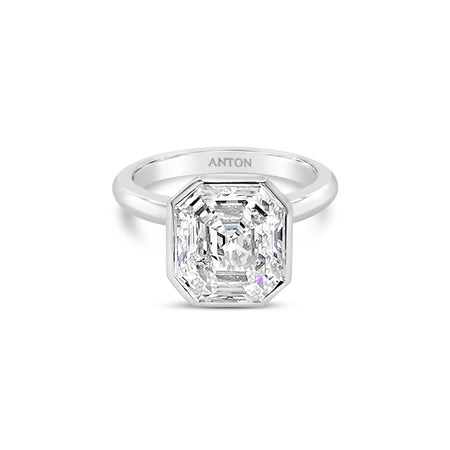 Hot Rocks® Taylor Asscher Cut Diamond Engagement Ring | 18K White Gold