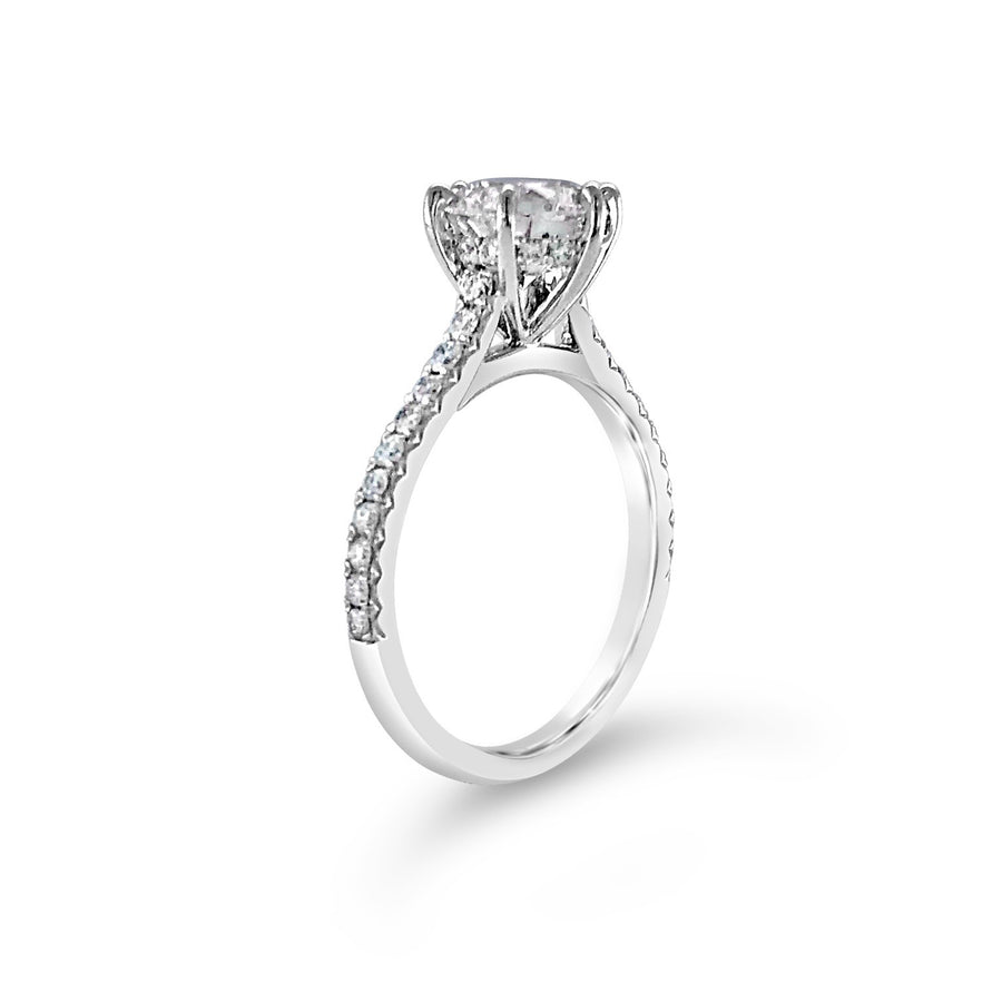 Classic Engagement | Round Cut Six Claw Rounded Ring