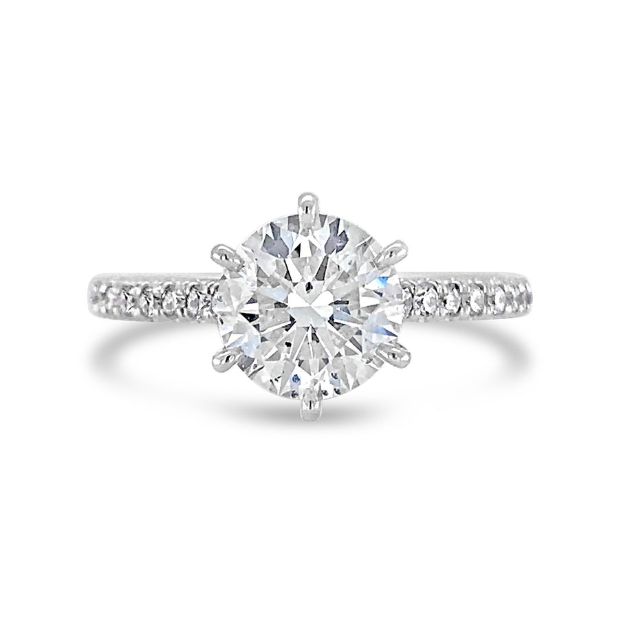 Classic Engagement | Round Cut Six Claw Diamond Ring