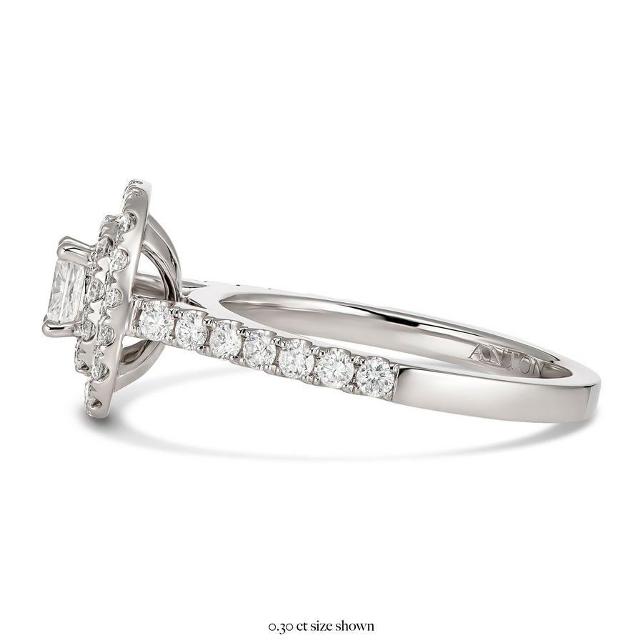 Truly Cushion Double-Halo Engagement Ring | White Gold