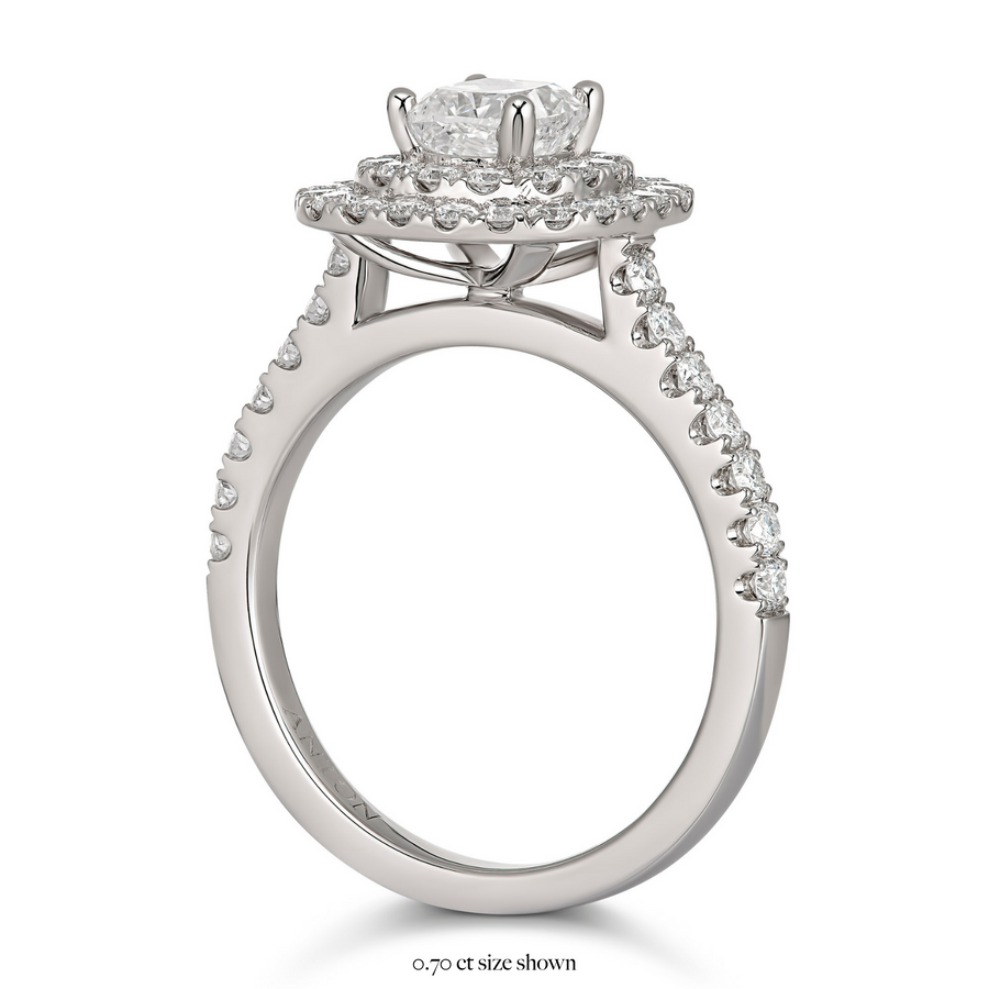 Truly Cushion Double-Halo Engagement Ring | White Gold