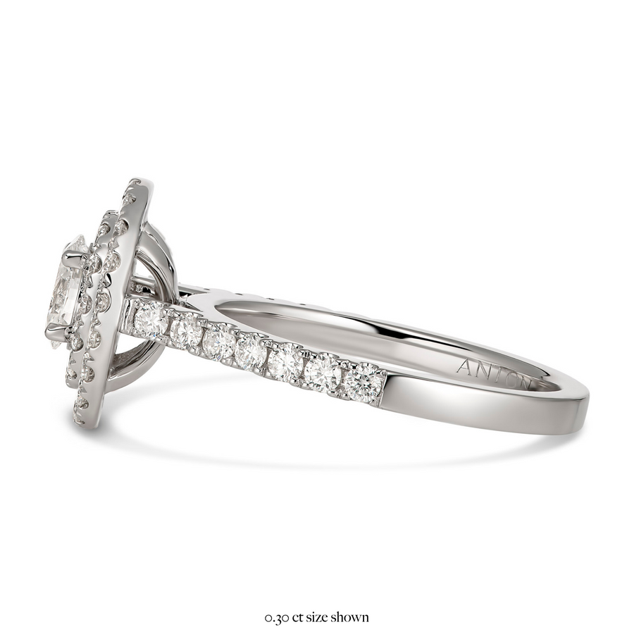 Truly Oval Double-Halo Engagement Ring | White Gold