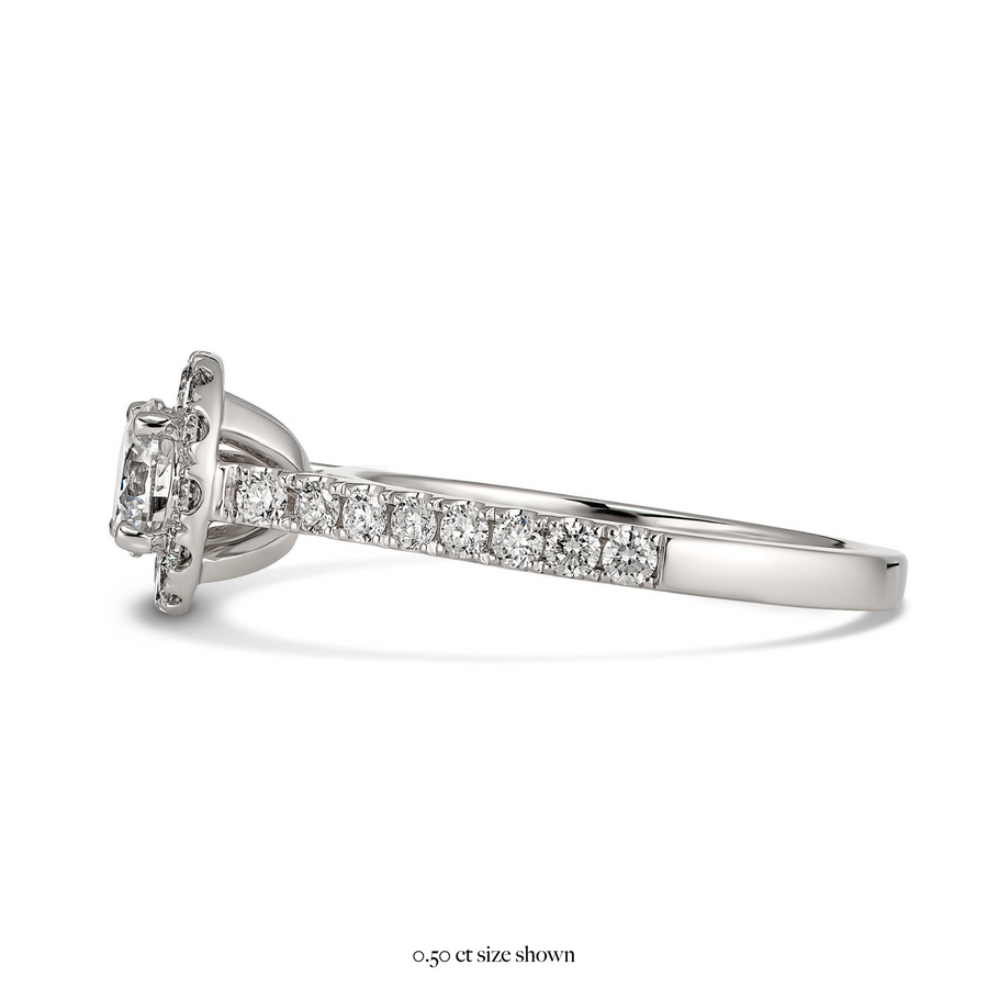 Adore Round Halo Diamond Engagement Ring | White Gold