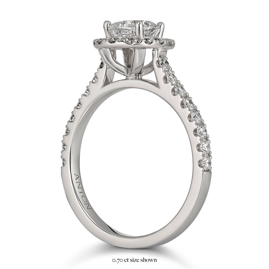 Adore Cushion Halo Engagement Ring | White Gold