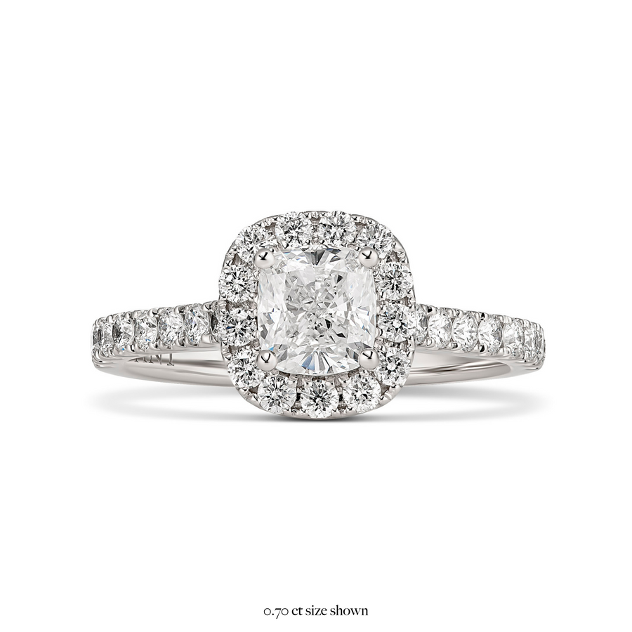 Adore Cushion Halo Engagement Ring | White Gold