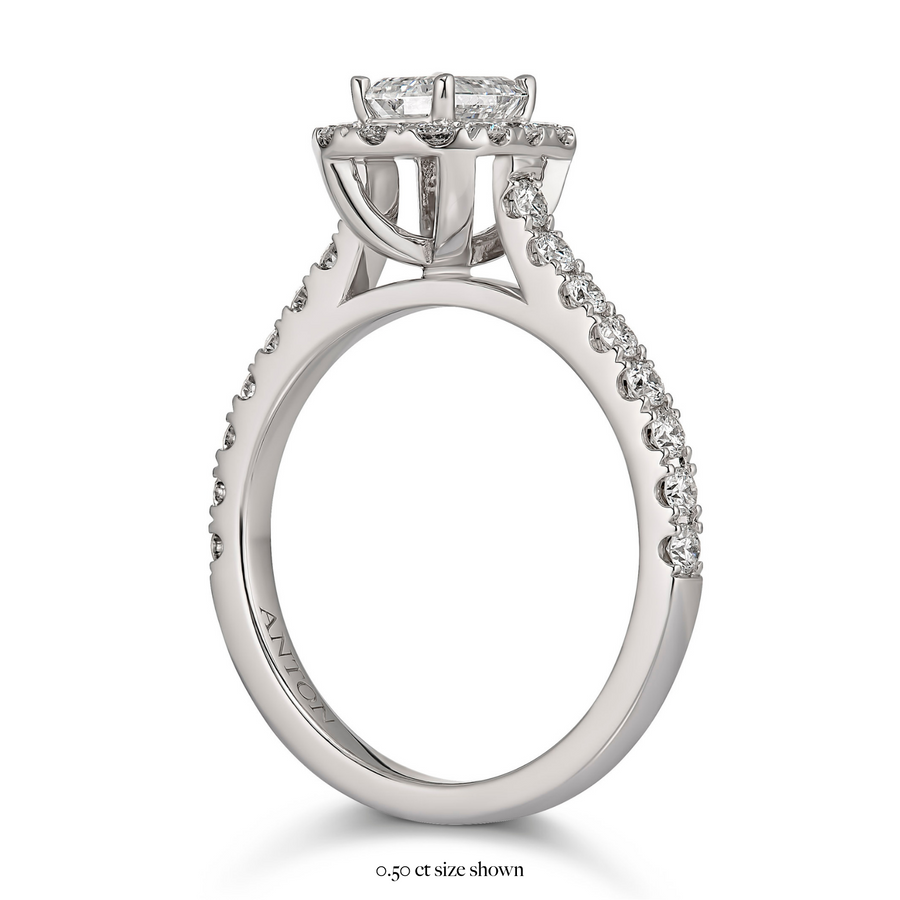 Adore Emerald Halo Engagement Ring | White Gold