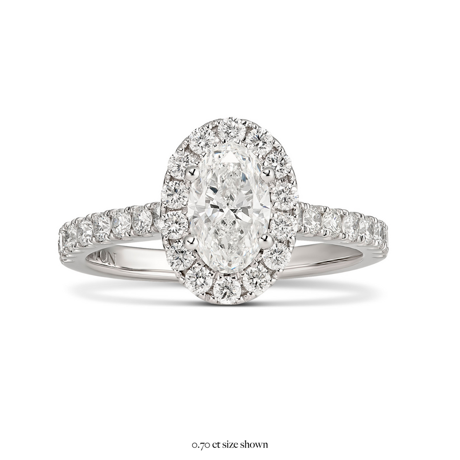 Adore Oval Halo Engagement Ring | White Gold