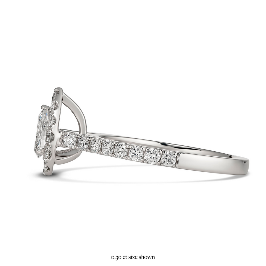 Adore Pear Halo Engagement Ring | White Gold
