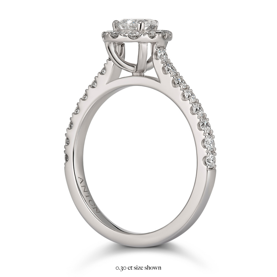 Adore Pear Halo Engagement Ring | White Gold