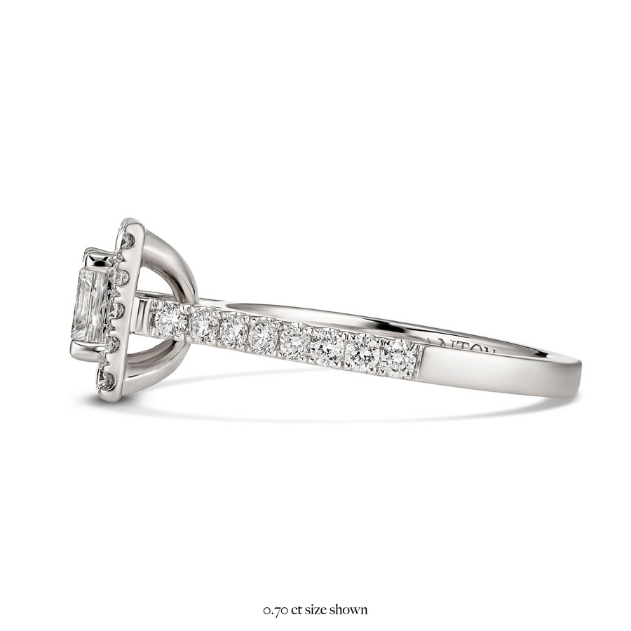Adore Princess Halo Engagement Ring | White Gold