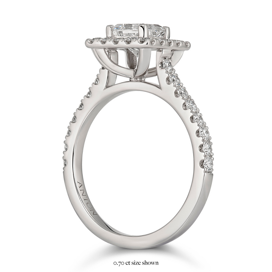 Adore Princess Halo Engagement Ring | White Gold