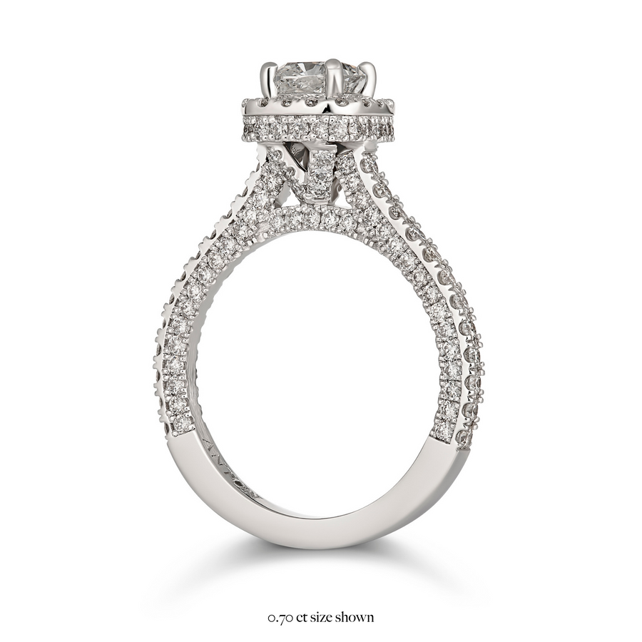 Bliss Cushion Halo Engagement Ring | White Gold