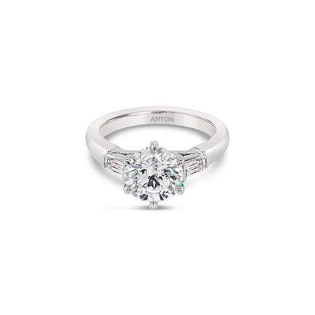 Hot Rocks® Amalia Round Brilliant Cut Diamond Engagement Ring | Platinum