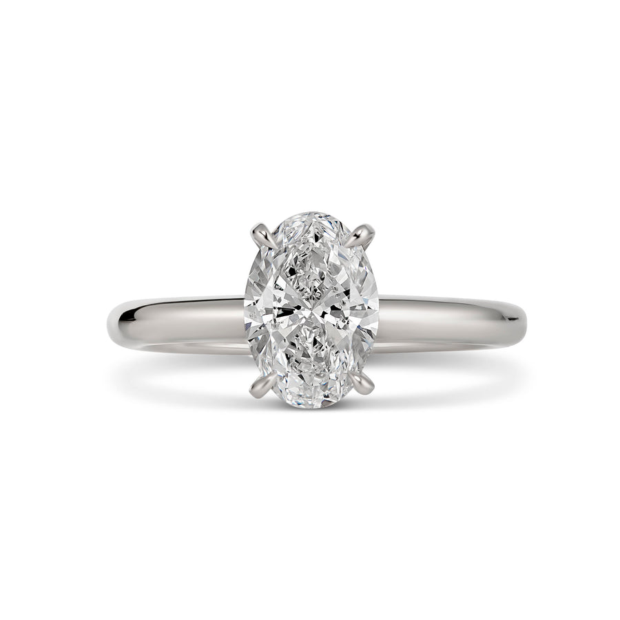 Classic Engagement Oval Cut Four Claw Diamond Ring | White Gold