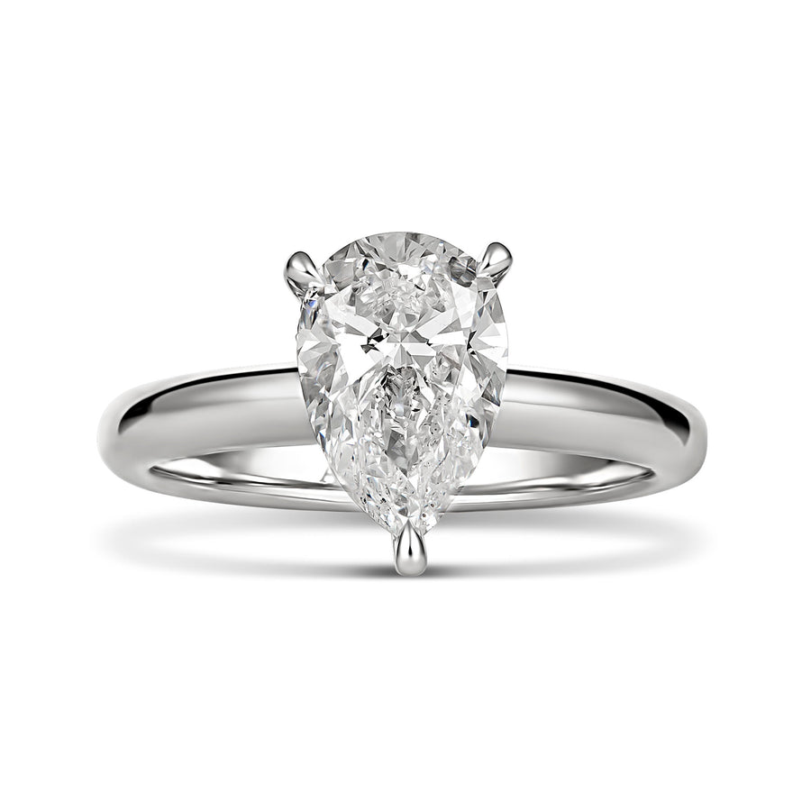 Classic Engagement | Pear Cut Diamond Four Claw Ring