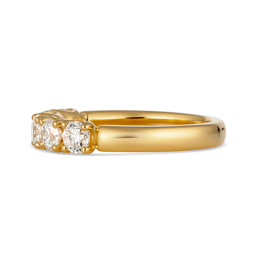 Wedding Vivid Yellow Round Brilliant Cut Diamond Eternity Band | Yellow Gold
