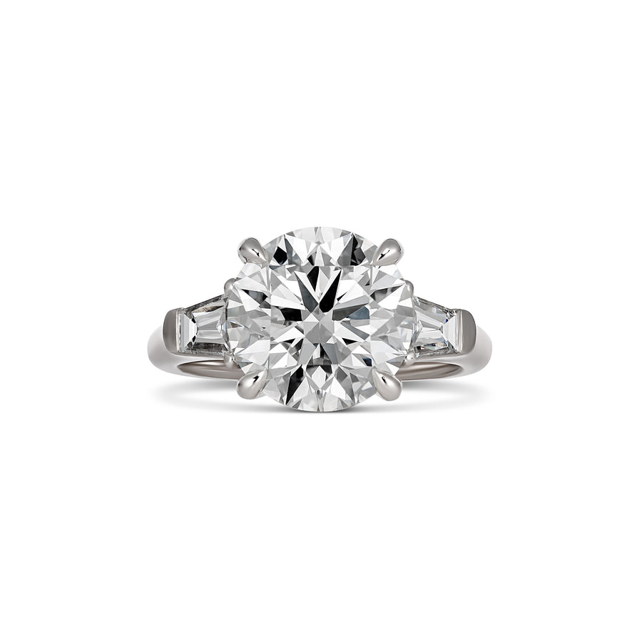 Hot Rocks® Collection Three Stone Round Brilliant Cut Engagement Ring | Platinum
