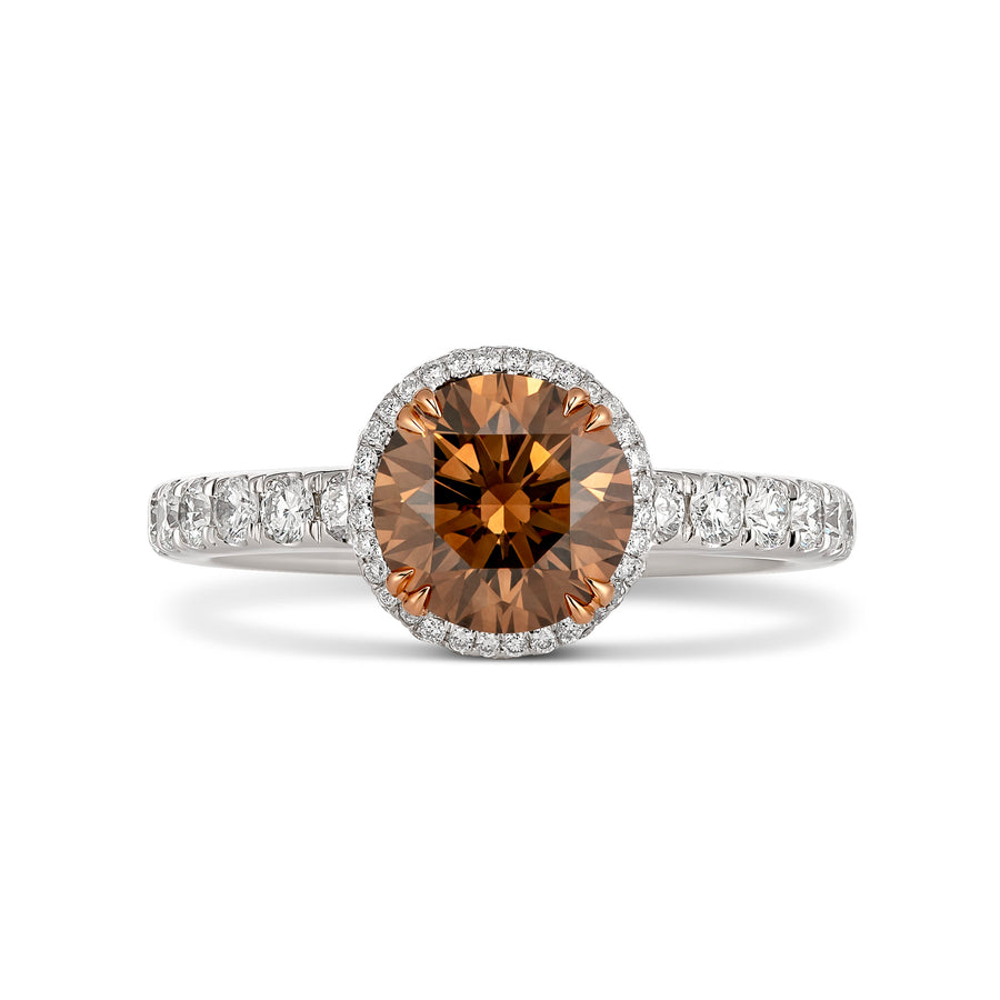 Engagement | Coloured Round Cut Cognac Diamond Ring
