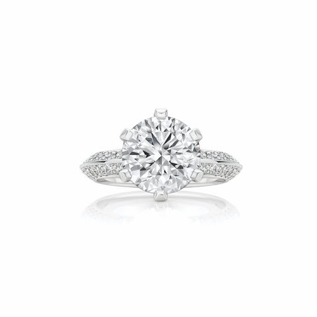 Hot Rocks® Monroe Round Brilliant Cut Diamond Engagement Ring | 18K White Gold