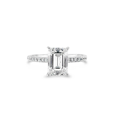 Hot Rocks® Taylor Emerald Cut Diamond Engagement Ring | 18K White Gold