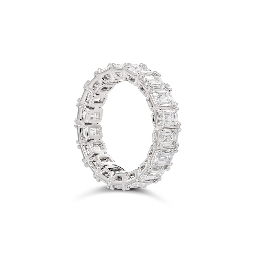 Riviera Emerald Cut Diamond Eternity Ring | Platinum