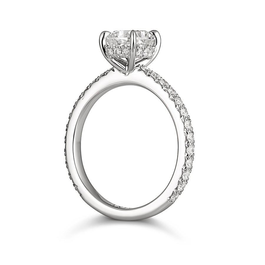 Classic Cushion Cut Four Claw Engagement Ring