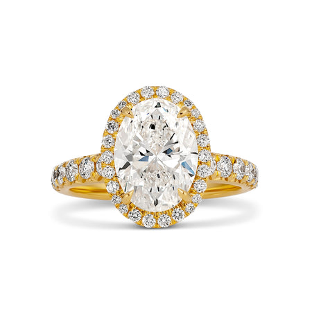 Hot Rocks® Minelli Oval Cut Diamond Engagement Ring | 18K Yellow Gold