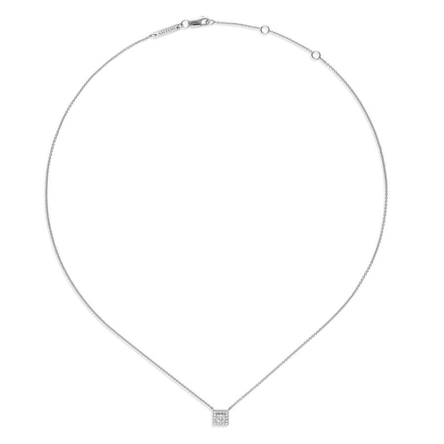 Promise Mini Square Diamond Necklace | White Gold