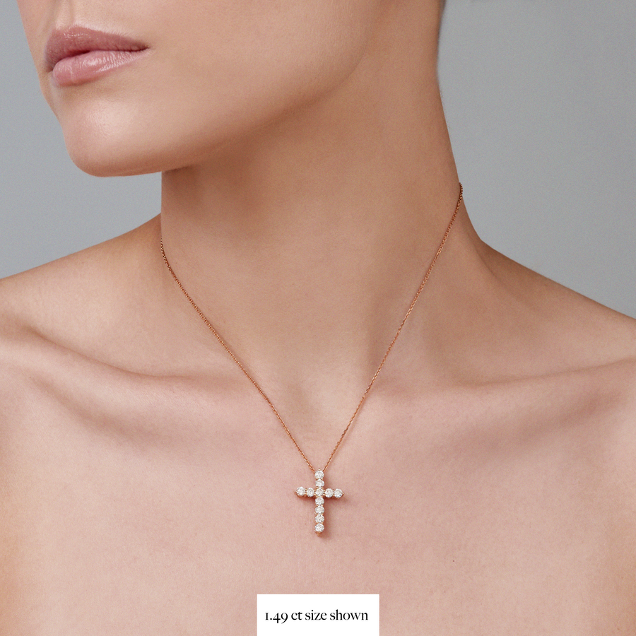 Rose gold 2025 diamond cross