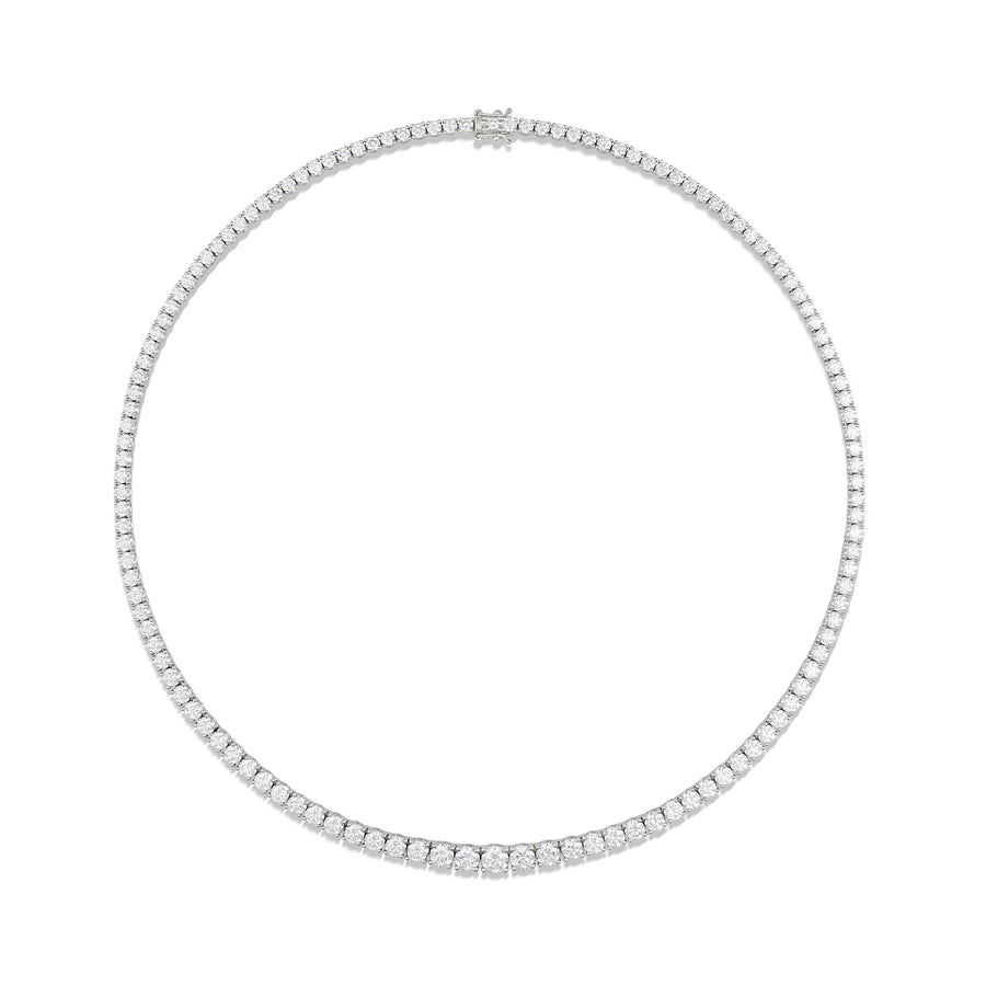 Classic Tennis 12CT Diamond Necklace | White Gold
