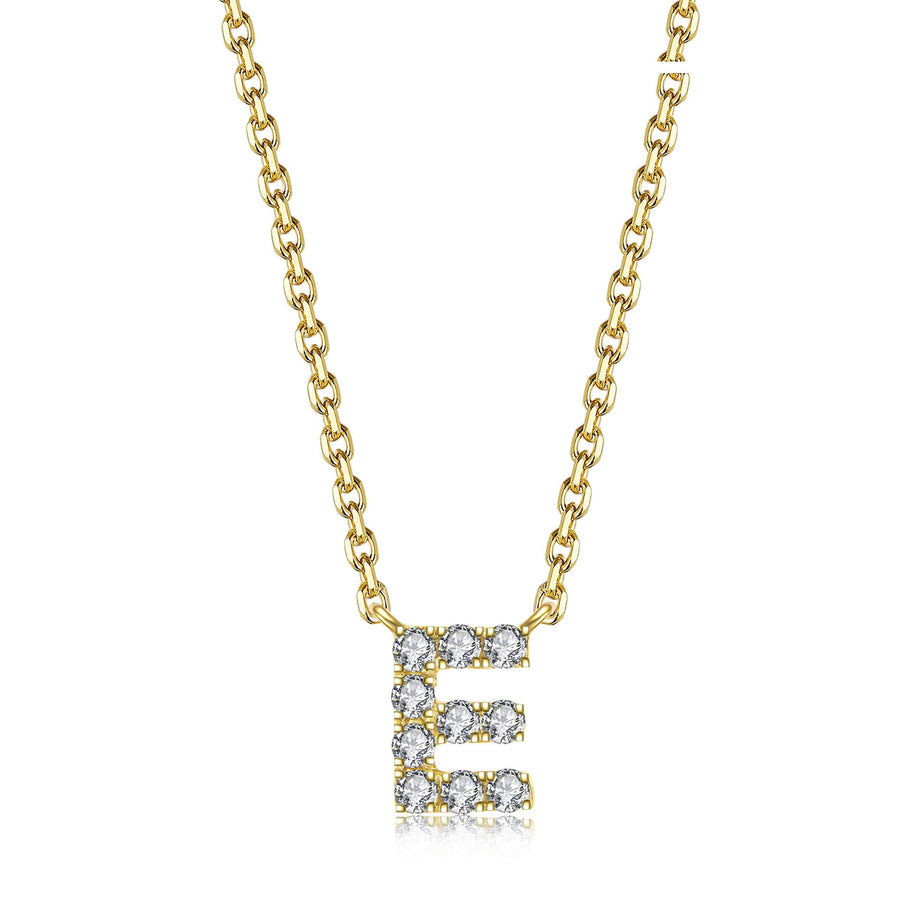 Initial Diamond Pendant Necklace | Yellow Gold