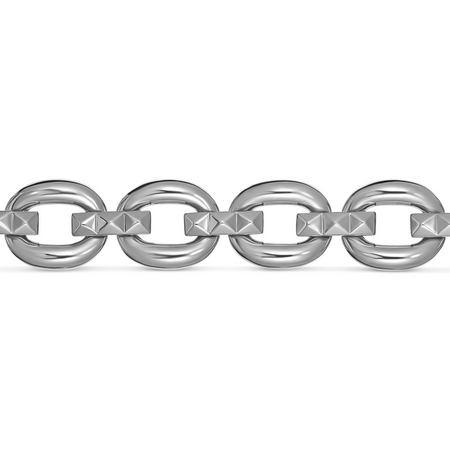 R.08® Link Solid Bracelet | White Gold