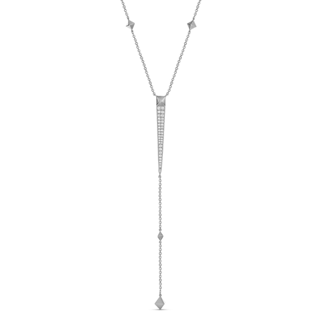 R.08® Pointe Lariat Necklace | White Gold